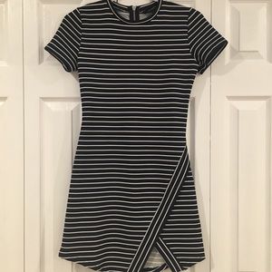 Stripe blue and white mini dress